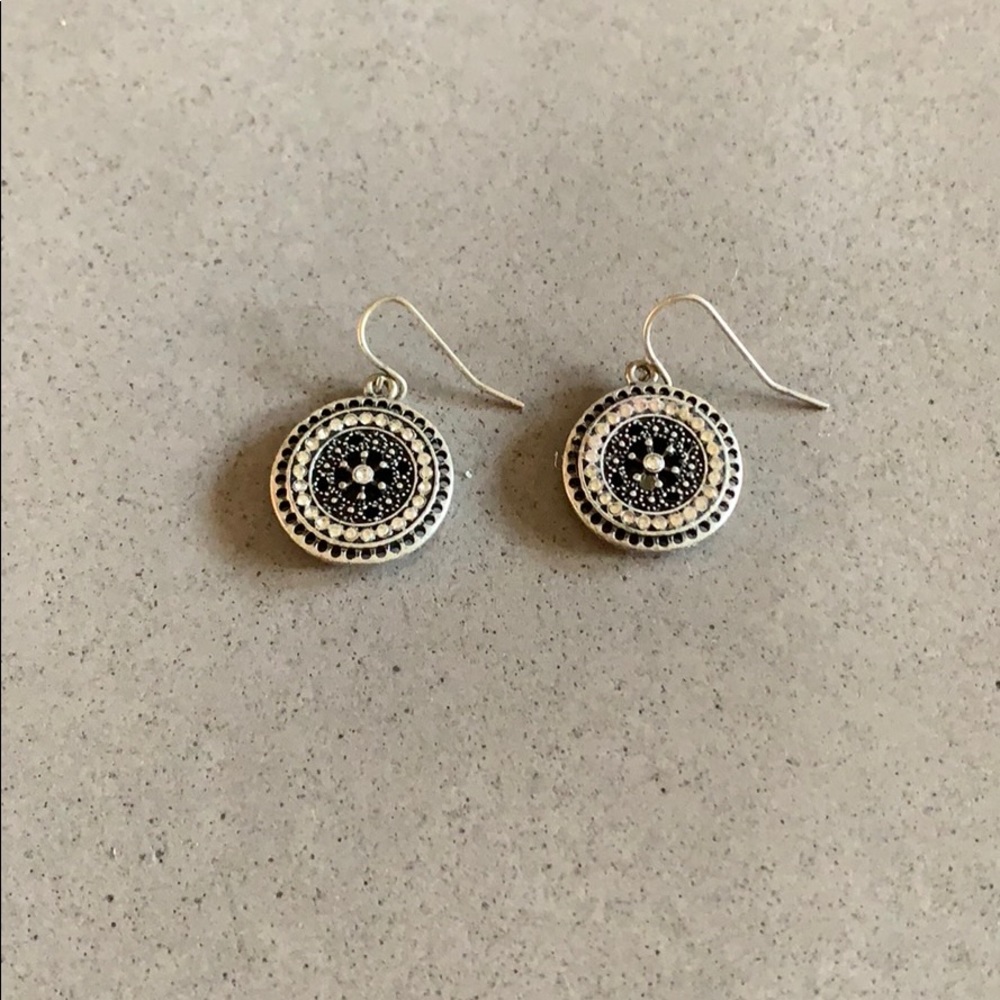 Silver circle earrings